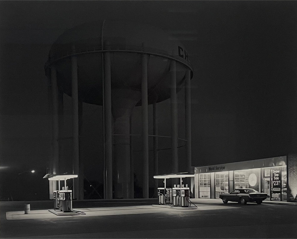 Petit's Mobil Station and Watertower, Cherry Hill, New Jersey 1974 - George Tice