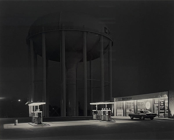 Petit's Mobil Station and Watertower, Cherry Hill, New Jersey 1974 - George Tice
