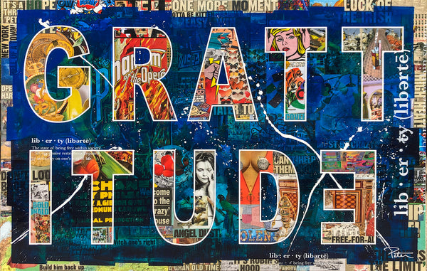 GRATTITUDE (Blue) - Limited | Framed - Peter Tunney