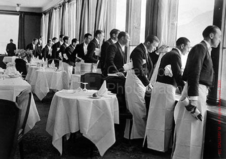 Waiters Watching Sonja Henie Skate by Alfred Eisenstaedt