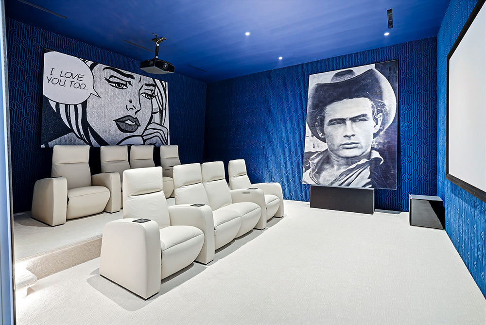 Dean vs Elvis by Alex Cao featured with Poltrona Frau Theater Seating.