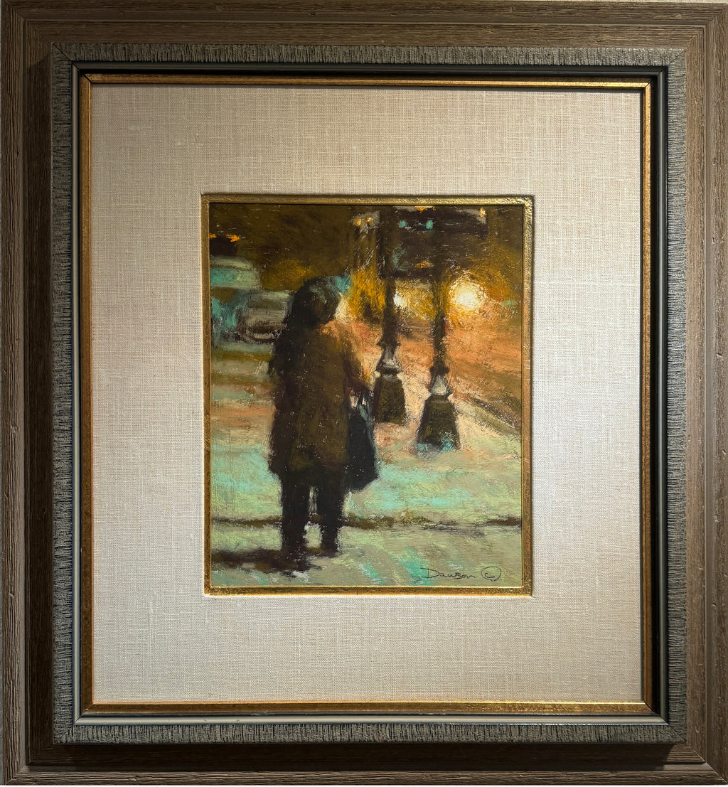 Denver painter Doug Dawson oil painting titled Eight PM Bus.