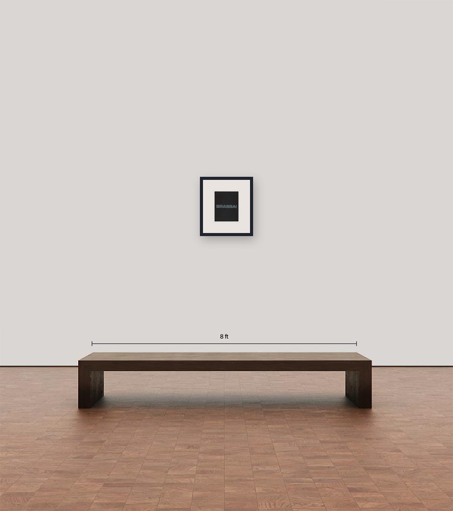 Room view — A Portfolio of Ten Photographs by Brassai, 1973  by Brassai shown to scale on a gallery wall at 11.875 x 9.25 in. Not a reproduction of the work.