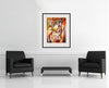 Room view — Adventurous Mind by Alexandra Nechita shown to scale on a gallery wall at 31 x 24 in. Not a reproduction of the work.