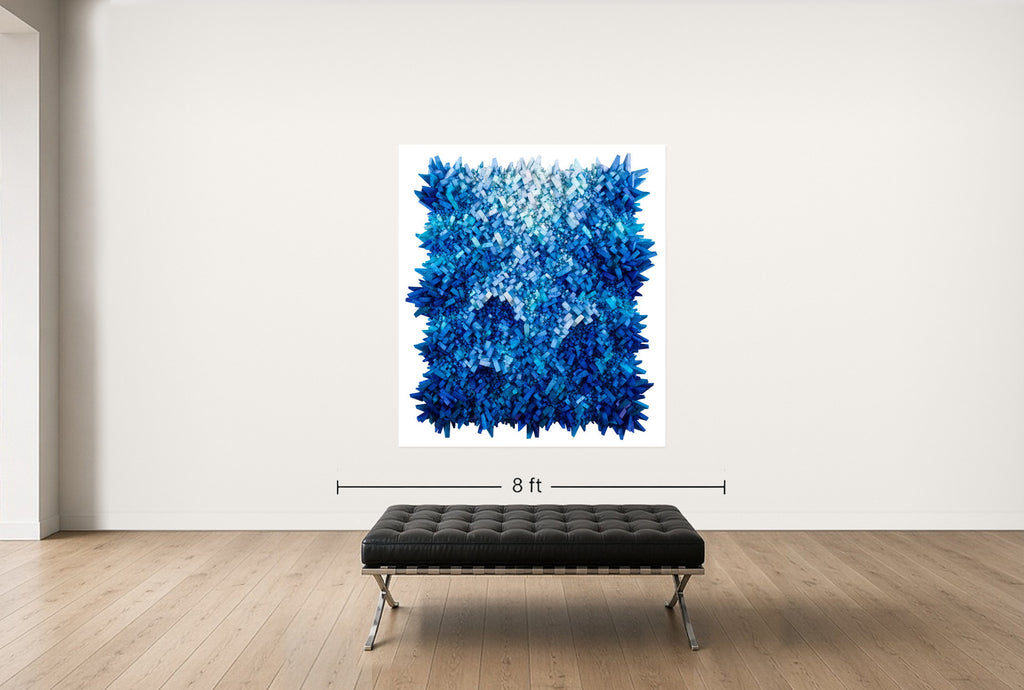 Room view — Aggregation17 - Korean Mulberry Paper by Chun Kwang-Young shown to scale on a gallery wall at 74.8 x 66.9 in. Not a reproduction of the work.