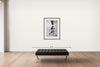 Room view — Ali Underwater by Life shown to scale on a gallery wall at 40 x 30 in. Not a reproduction of the work.