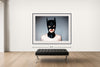 Room view — Bat Man, 2016 by Tyler Shields shown to scale on a gallery wall at 66 x 84 in. Not a reproduction of the work.