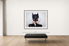 Room view — Bat Woman, 2015 by Tyler Shields shown to scale on a gallery wall at 54 x 72 in. Not a reproduction of the work.