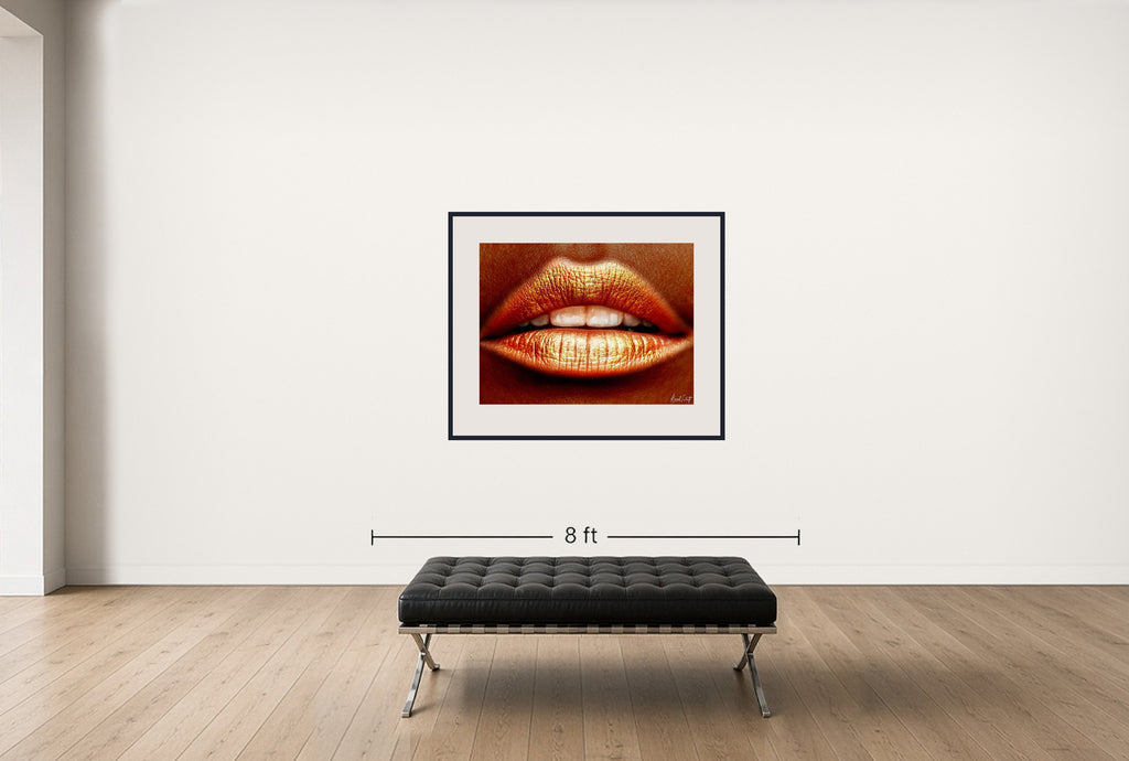Room view — Beauty Study #1000 by Howard Schatz shown to scale on a gallery wall at 38 x 48 in. Not a reproduction of the work.