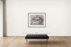 Room view — Beauty Study 1054 by Howard Schatz shown to scale on a gallery wall at 38 x 48 in. Not a reproduction of the work.
