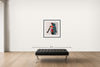 Room view — Beauty Study 1242 - Rebecca by Howard Schatz shown to scale on a gallery wall at 31.25 x 32 in. Not a reproduction of the work.