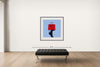 Room view — Birkin High Heel, 2022 by Tyler Shields shown to scale on a gallery wall at 45 x 45 in. Not a reproduction of the work.