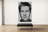 Room view — Brad vs. Angelina by Alex G Cao shown to scale on a gallery wall at 108 x 72 in. Not a reproduction of the work.