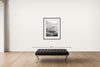 Room view — Cattle Drive #25 by Allen Birnbach shown to scale on a gallery wall at 40 x 30 in. Not a reproduction of the work.