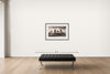 Room view — Cattle Drive 8 by Allen Birnbach shown to scale on a gallery wall at 30 x 40 in. Not a reproduction of the work.