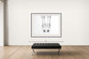 Room view — Chanel Ballet Shoes by Tyler Shields shown to scale on a gallery wall at 54 x 72 in. Not a reproduction of the work.