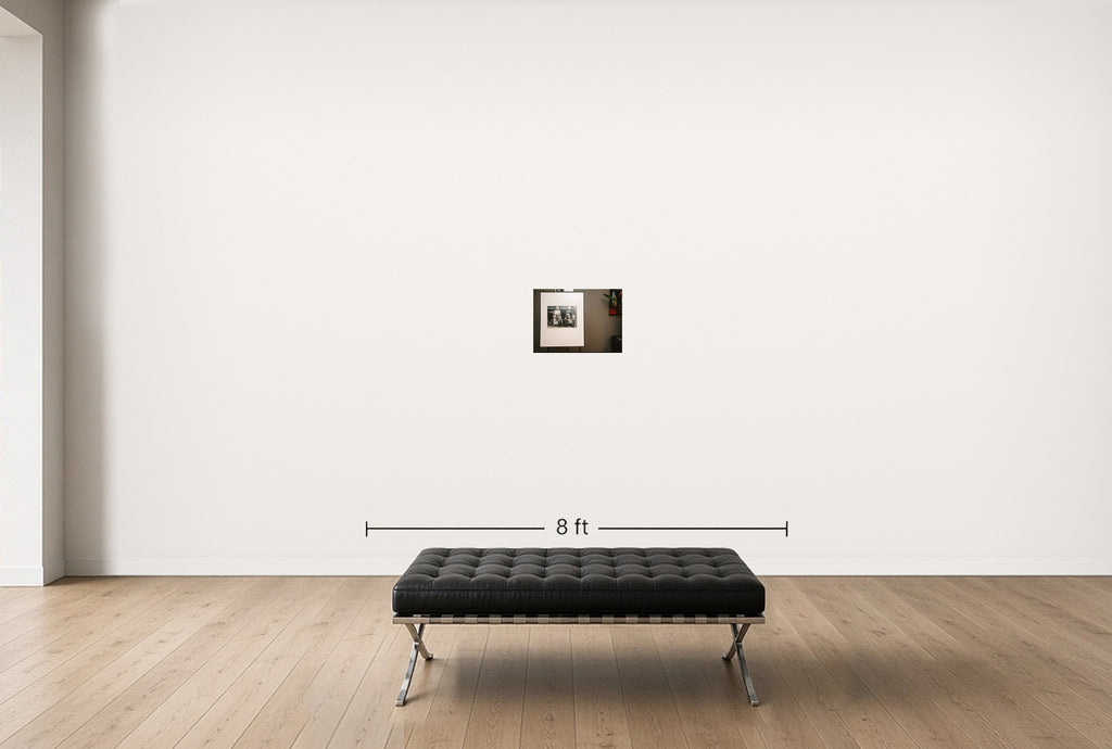 Room view — Chicks Candy Store by Walter Rosenblum shown to scale on a gallery wall at 17.5139 x 20.1667 in. Not a reproduction of the work.