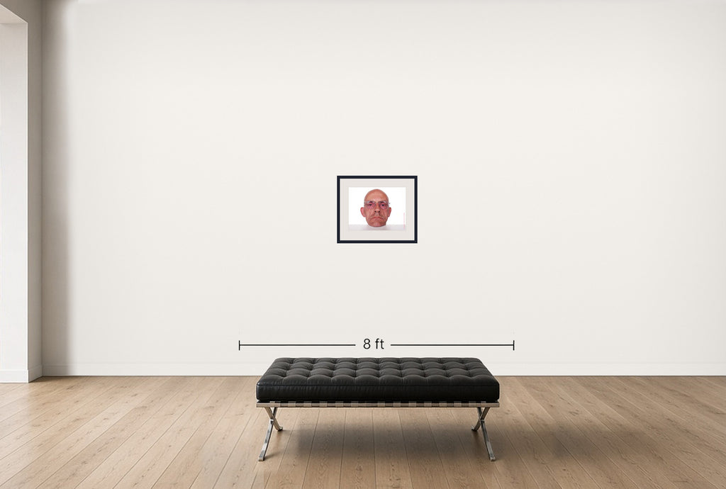 Room view — Christopher Lloyd #1 by Howard Schatz shown to scale on a gallery wall at 16 x 20 in. Not a reproduction of the work.