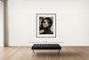 Room view — Christy Turlington in Scarf by Albert Watson shown to scale on a gallery wall at 56 x 42 in. Not a reproduction of the work.
