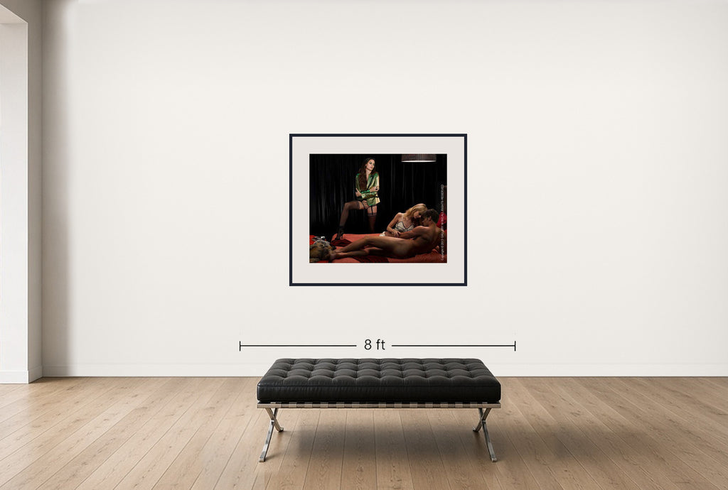 Room view — Envy - B by Howard Schatz shown to scale on a gallery wall at 38 x 48 in. Not a reproduction of the work.