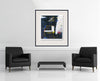 Room view — Estrellas by Regina Saura shown to scale on a gallery wall at 35 x 33 in. Not a reproduction of the work.