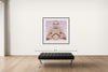 Room view — Eye Candy - Pink by Howard Schatz shown to scale on a gallery wall at 48 x 48 in. Not a reproduction of the work.