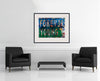 Room view — Forever Young by Peter Tunney shown to scale on a gallery wall at 28 x 36 in. Not a reproduction of the work.