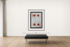 Room view — Four of Hearts, 2016 by Peter Tunney shown to scale on a gallery wall at 62 x 45 in. Not a reproduction of the work.