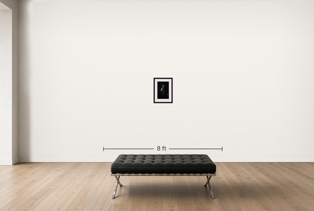 Room view — Frank Sinatra Series by John Dominis shown to scale on a gallery wall at 14 x 11 in. Not a reproduction of the work.