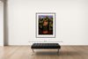 Room view — Frida Kahlo Story - Birdcage - 1998 by Albert Watson shown to scale on a gallery wall at 56 x 42 in. Not a reproduction of the work.