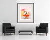 Room view — Fruta Madura by Regina Saura shown to scale on a gallery wall at 39 x 31 in. Not a reproduction of the work.