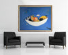 Room view — Frutero de Porcelana, 1995 by Regina Saura shown to scale on a gallery wall at 52 x 68 in. Not a reproduction of the work.