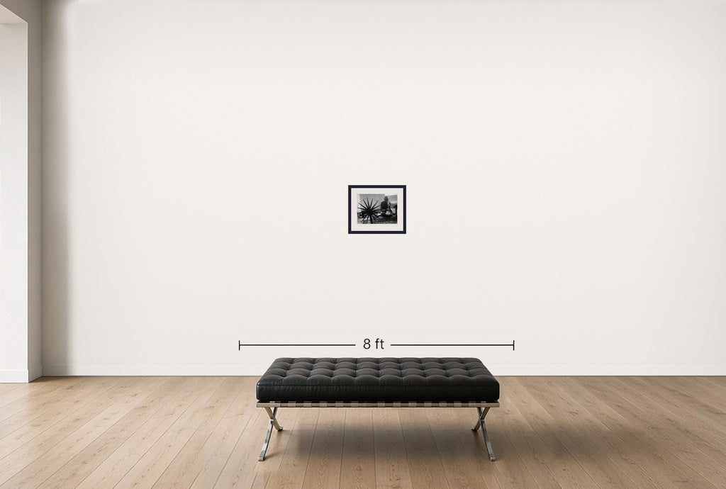 Room view — Gandhi by Margaret Bourke-White shown to scale on a gallery wall at 11 x 14 in. Not a reproduction of the work.