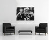 Room view — Brady vs Gisele 2015 by Alex G Cao shown to scale on a gallery wall at 36 x 54 in. Not a reproduction of the work.