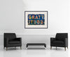Room view — GRATTITUDE (Blue) - Limited | Framed by Peter Tunney shown to scale on a gallery wall at 24 x 33 in. Not a reproduction of the work.