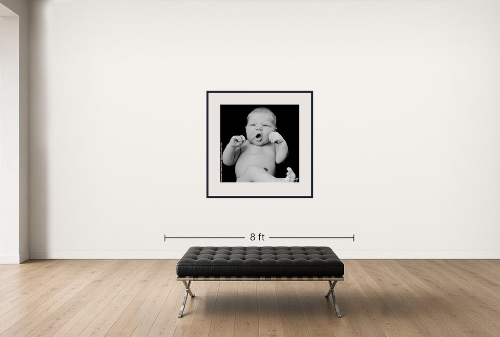 Room view — Growing Up - Griffin Meyer: Portrait by Howard Schatz shown to scale on a gallery wall at 40 x 40 in. Not a reproduction of the work.