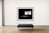 Room view — Drive In by Tyler Shields shown to scale on a gallery wall at 54 x 72 in. Not a reproduction of the work.
