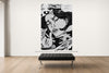 Room view — I Care, Call after Lichtenstein by Alex G Cao shown to scale on a gallery wall at 108 x 72 in. Not a reproduction of the work.