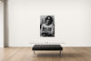 Room view — John Lennon vs. Elvis by Alex G Cao shown to scale on a gallery wall at 60 x 40 in. Not a reproduction of the work.