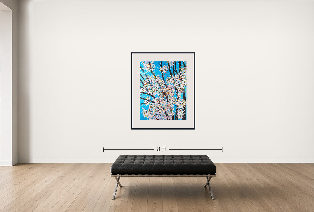 Room view — Justice - The Virtues | Damien Hirst by Damien Hirst shown to scale on a gallery wall at 47.25 x 37.875 in. Not a reproduction of the work.