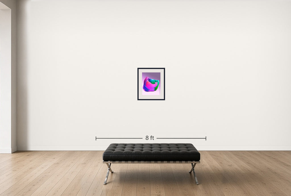 Room view — Knot #186 by Howard Schatz shown to scale on a gallery wall at 20 x 16 in. Not a reproduction of the work.