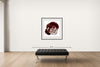 Room view — Knot #205 by Howard Schatz shown to scale on a gallery wall at 40 x 40 in. Not a reproduction of the work.