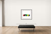 Room view — Knot #235 by Howard Schatz shown to scale on a gallery wall at 35 x 40 in. Not a reproduction of the work.