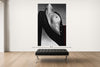 Room view — LAUREN vs LEIGHTON, BATH OF PSYCHE, AFTER AVEDON by Alex G Cao shown to scale on a gallery wall at 108 x 72 in. Not a reproduction of the work.