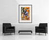 Room view — Lavender's Song by Alexandra Nechita shown to scale on a gallery wall at 35.75 x 28.5 in. Not a reproduction of the work.