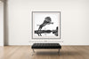 Room view — Lion King, 2014 by David Yarrow shown to scale on a gallery wall at 72 x 67 in. Not a reproduction of the work.