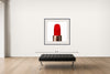 Room view — Lip Stick - Pristine Dior by Tyler Shields shown to scale on a gallery wall at 45 x 45 in. Not a reproduction of the work.