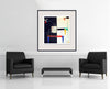 Room view — Mesa by Regina Saura shown to scale on a gallery wall at 35.5 x 35 in. Not a reproduction of the work.