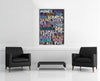 Room view — Money 2022 by Mel Bochner shown to scale on a gallery wall at 51.9167 x 41 in. Not a reproduction of the work.