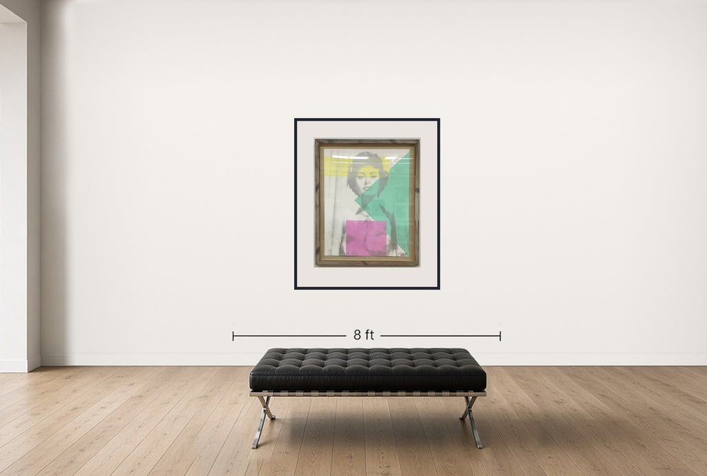 Room view — Movie Stars - Sophia Loren by Peter Tunney shown to scale on a gallery wall at 46.5 x 39 in. Not a reproduction of the work.